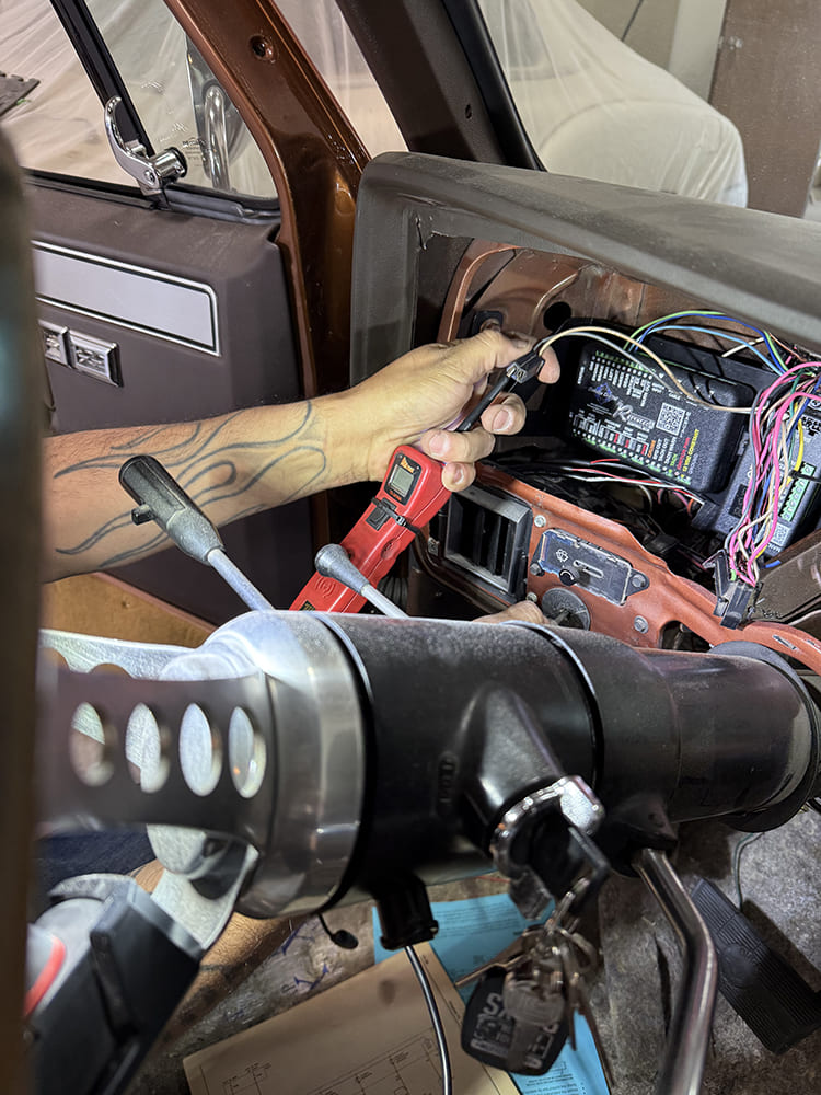 14 routing dash wires during chevy c10 cluster installation 1973 1987