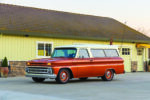 16 1966 Chevy Suburban custom build lowered stance white roof chrome trim vintage suburban restomod