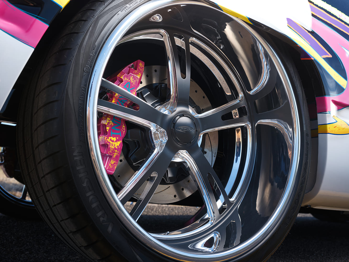 17 1993 Chevy OBS billet wheels custom painted brake calipers INDKLR graphic low profile tires