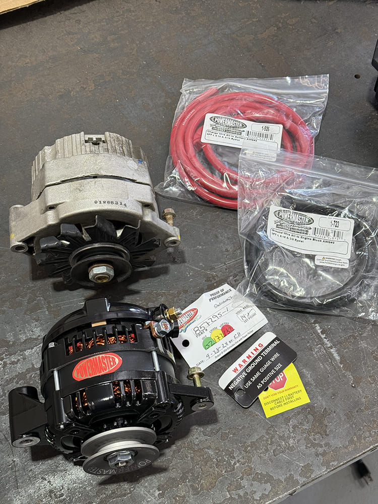 19 Powermaster alternators with charging cable kits for 1948 Chevy electrical system