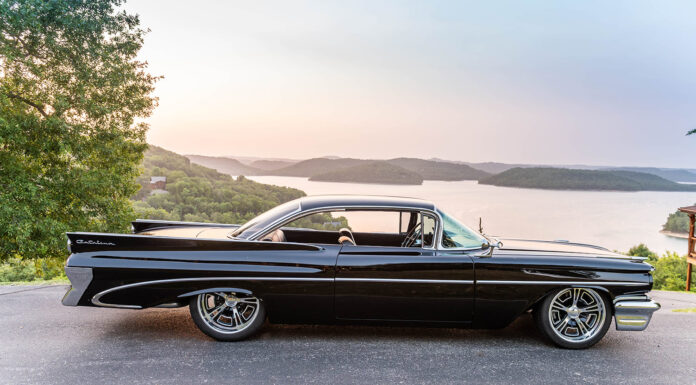 1959 Pontiac Catalina Rests on an AME Chassis 01 1959 Pontiac Catalina fully restored with deep black paint and staggered Billet Specialties wheels