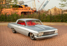The 1962 Chevy Impala Hardtop has the Allure of Classic American Design 01 1962 Chevy Impala Pro Touring build with silver paint tucked bumpers and red leather interior