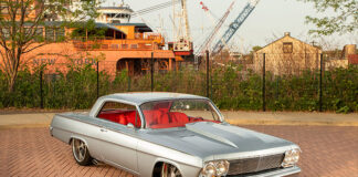 01 1962 Chevy Impala Pro Touring build with silver paint tucked bumpers and red leather interior