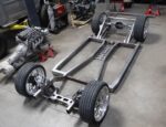 01 1962 Chevy convertible chassis with custom boxed frame and coilover ready suspension setup