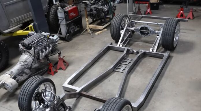 Fabricating New Floors and Wheelwells for a 1962 Chevrolet 01 1962 Chevy convertible chassis with custom boxed frame and coilover ready suspension setup