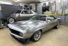 1969 Camaro Before The Paint 01 1969 Camaro bare metal body with front splitter and custom wheels