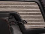 017 1969 Chevy Nova door panel embroidered with iconic dragstrip names across stitched inserts