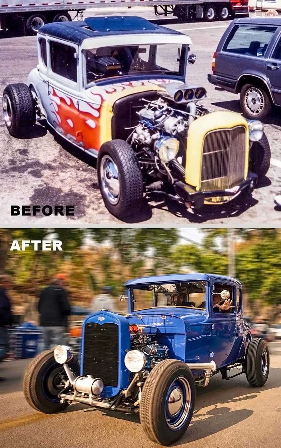 02 1930 ford model a coupe before and after