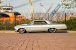 02 1962 Chevy Impala side profile with air ride stance and billet split spoke wheels