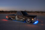 02 1970 Chevy C10 night cruise LED underglow blue red lights