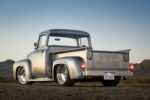 05 1956 Ford F 100 rear corner stance showing smoothed fenders and wide rear rubber