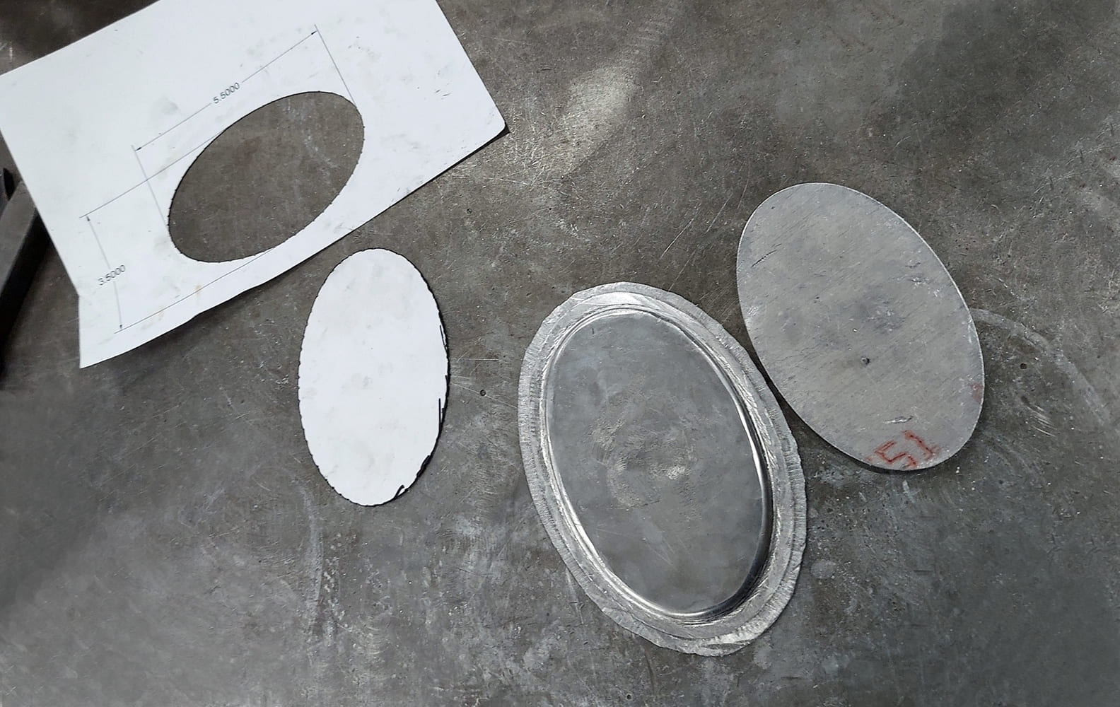 05 Divco oval billet template for custom door popper push button design