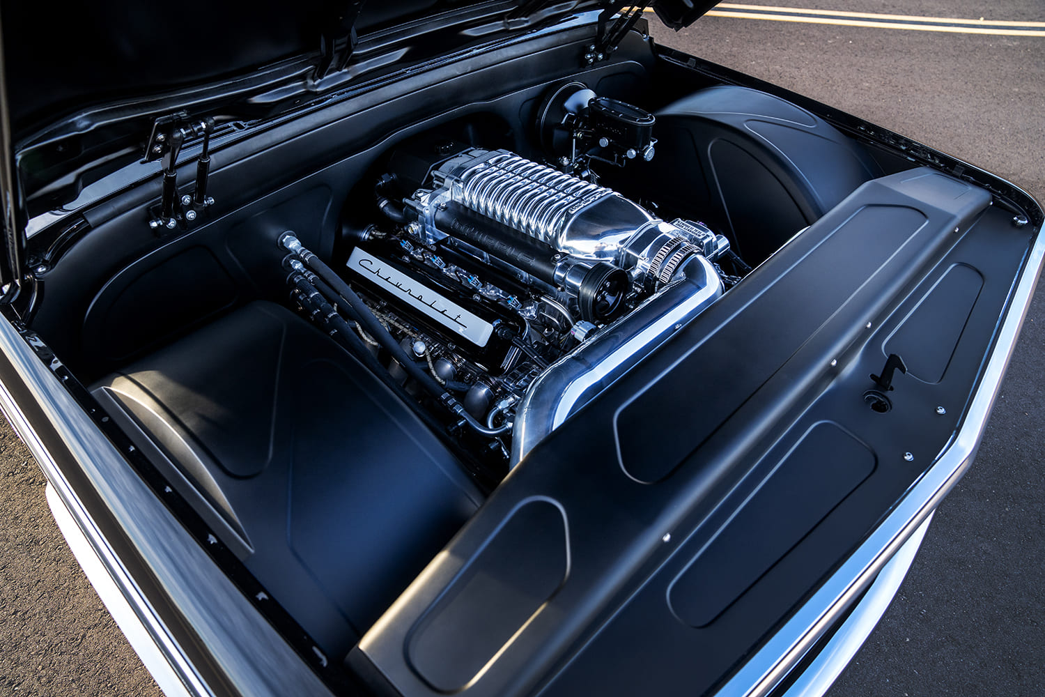 06 1969 Chevy C10 Whipple supercharged LS engine bay