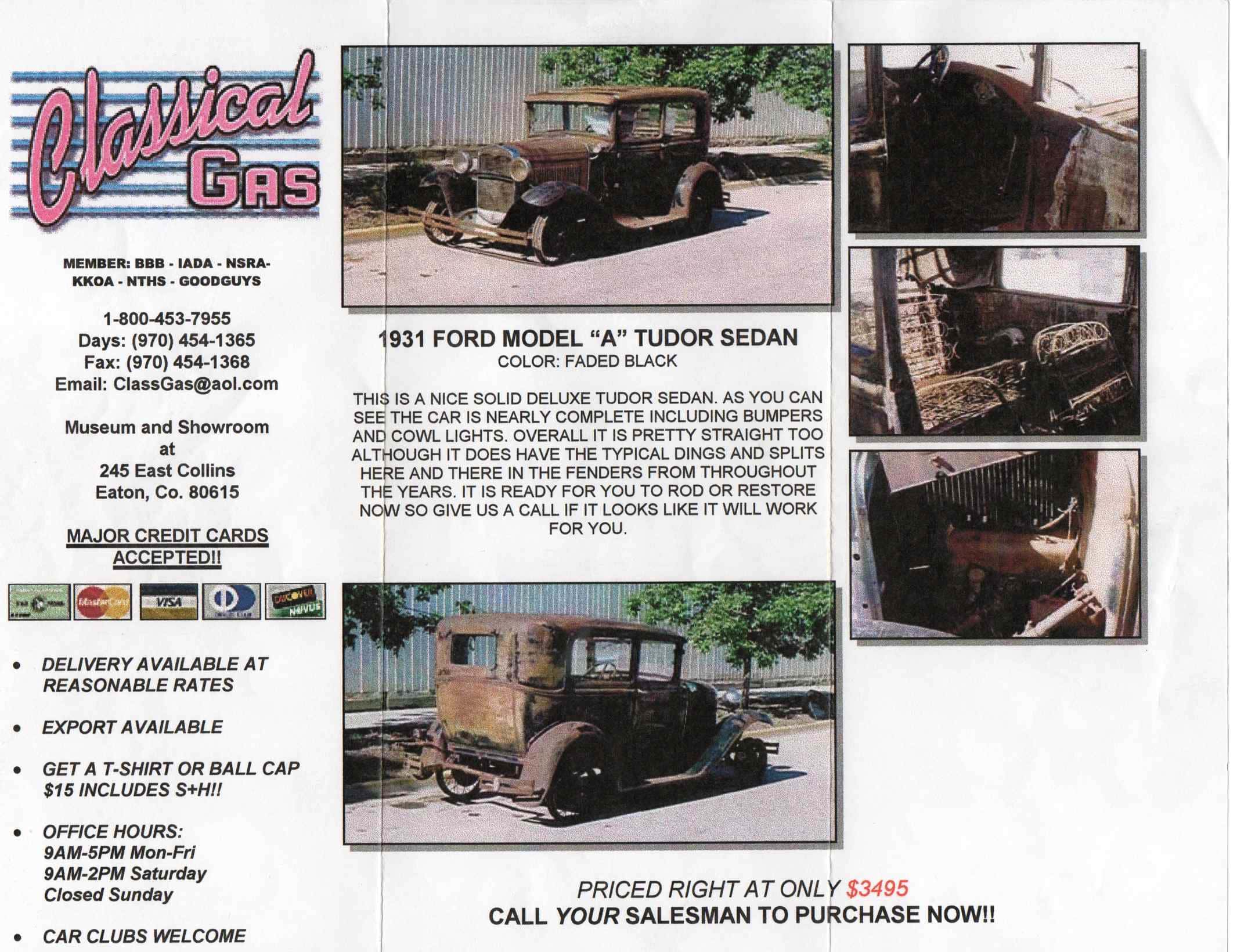 07 leblanc 1931 ford tudor original sales ad