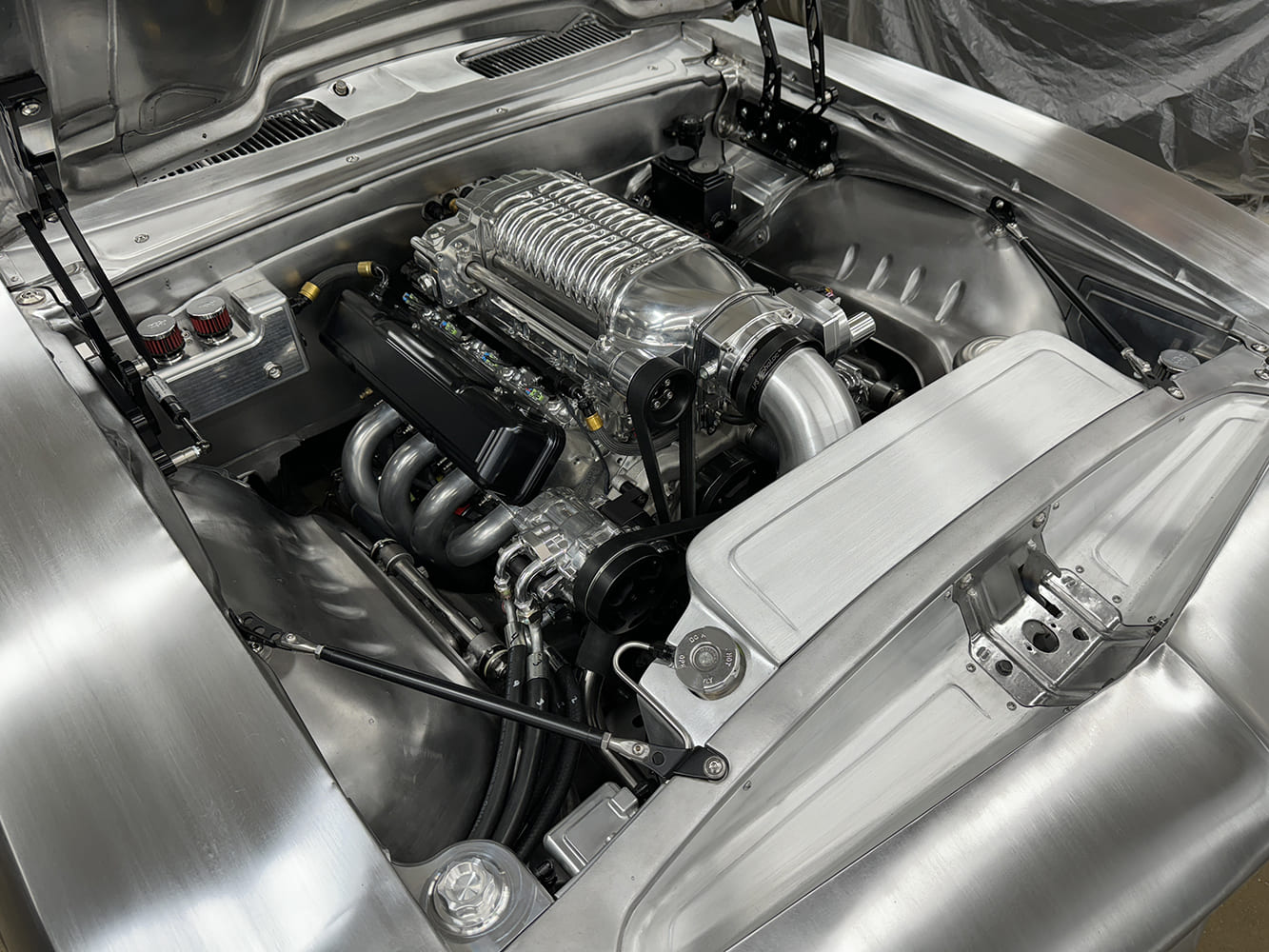 08 1969 Camaro engine bay supercharged LS billet accessory drive