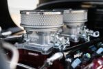 09 1929 Ford Tudor dual Holley EFI throttle bodies on polished intake manifold