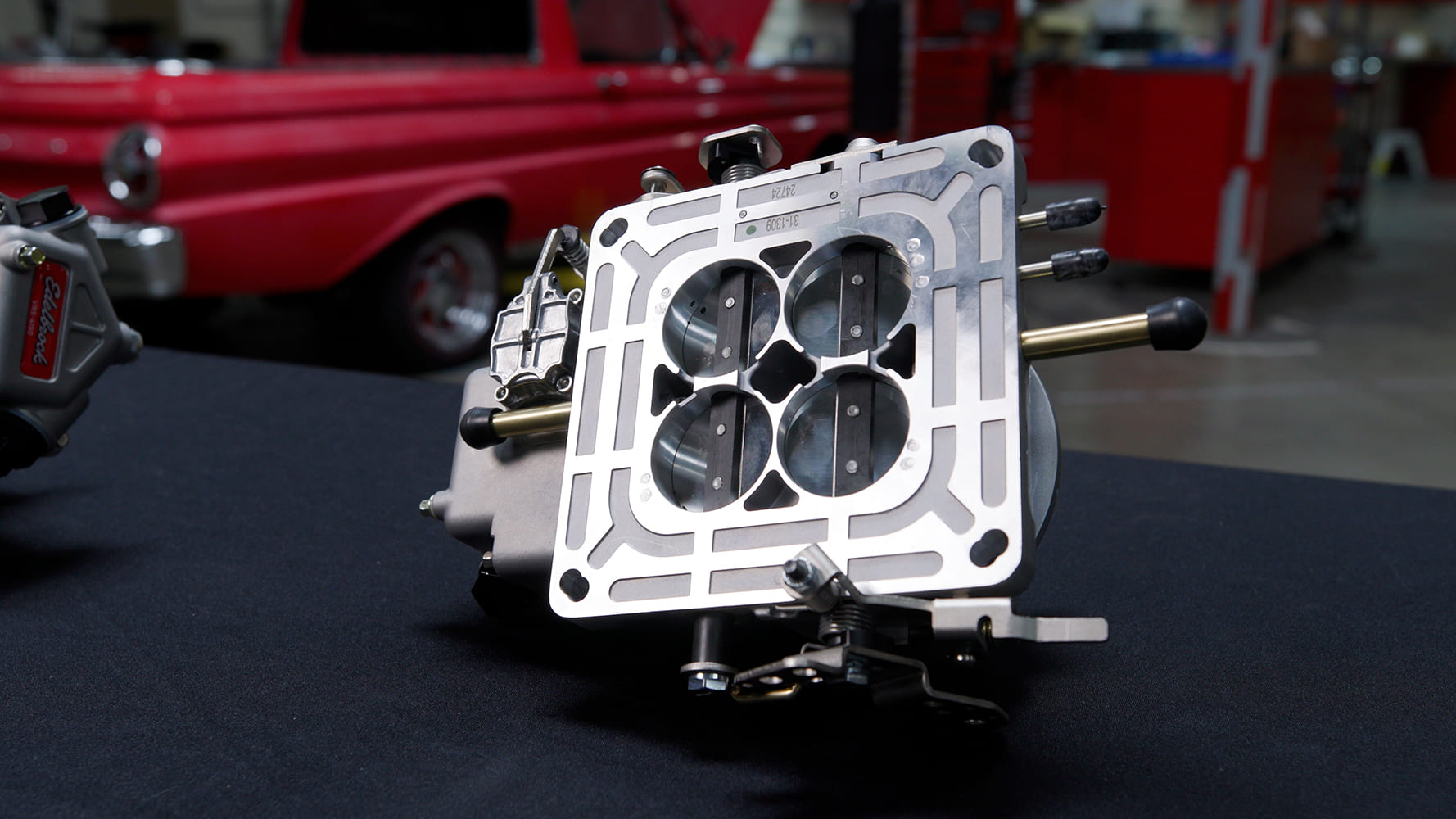 11 Edelbrock VRS 4150 throttle plate features billet aluminum construction with CNC ported bores