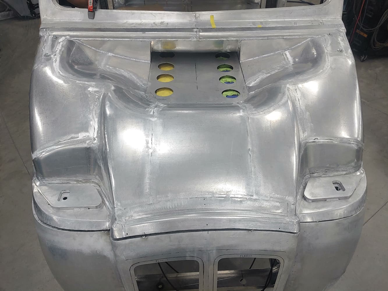 12 Divco firewall metal shaping recessed panel vents high detail hand fabrication