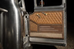 13 1956 Ford F 100 custom door panel in brown leather woodgrain and brushed aluminum accents