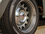 13 1957 Ford F 100 custom billet wheel with polished lip red Ford cap and Pirelli P Zero tire