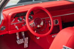 13 1962 Chevy Impala red dash with billet steering wheel and polished column