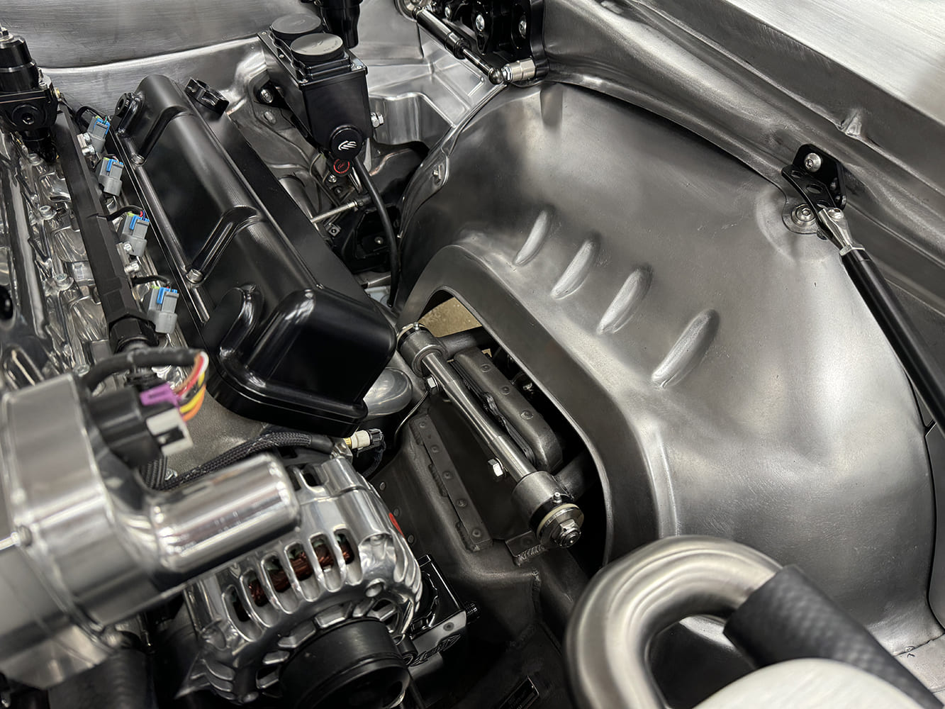 14 1969 Camaro billet firewall brake master and steering shaft tunnel clearance