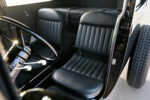 15 1929 Ford Tudor interior seats upholstered in vertical stitched black leather