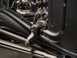 18 1936 Ford highboy steering arm and drag link with titanium finish and visible header tubes