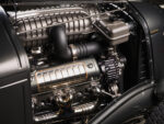 19 1936 Ford highboy engine bay with polished headers detailed supercharger and satin valve covers