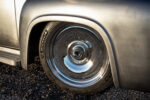 20 1956 Ford F 100 chrome smoothie wheel with Michelin Pilot Sport tire under custom steel fender
