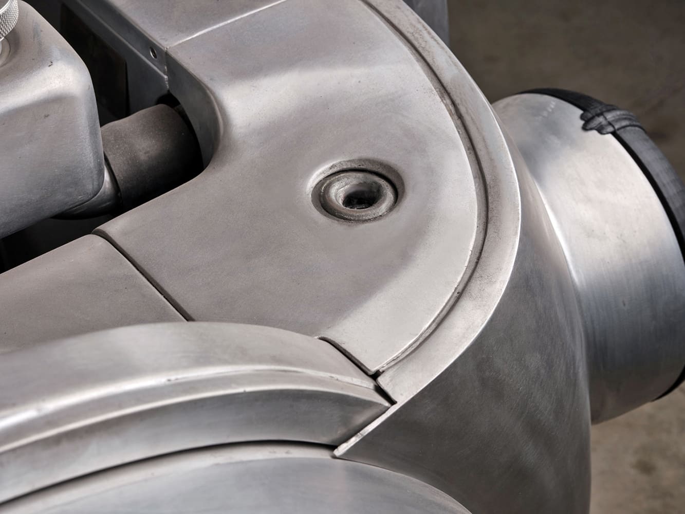 24 Divco tight panel fitment close up shows metal craftsmanship and flush tolerances