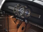 28 1936 Ford highboy lower dash and footwell with leather trim billet knobs and stitched kick panel