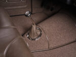 32 1936 Ford highboy interior tunnel with leather wrapped shifter boot polished trim ring and custom carpet