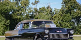 001 1955 Chevy Gasser drag car Cragar wheels straight axle stance