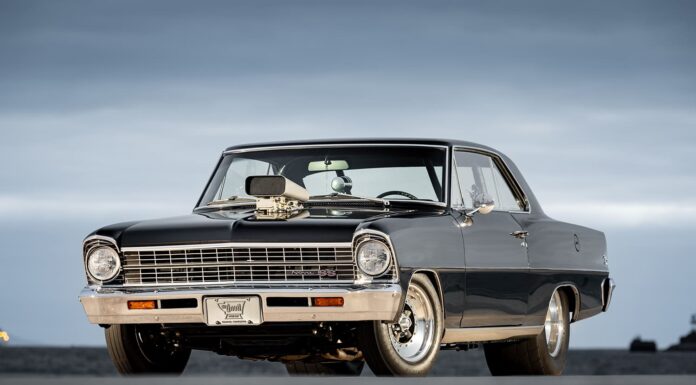 001 1967 Chevy Nova SS blower scoop drag stance Weld wheels black paint