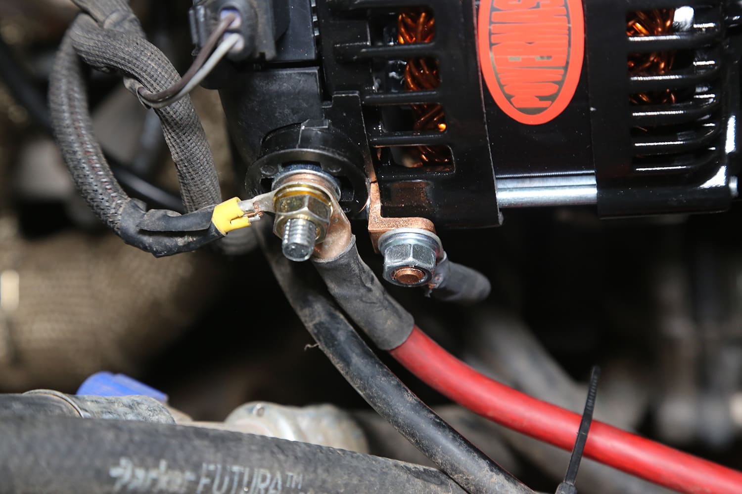 007 Powermaster alternator installed with correct charge post wiring