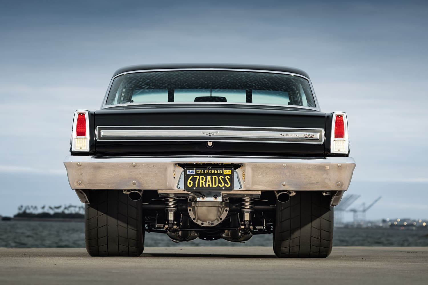 008 1967 Chevy Nova SS rear straight on wide tire Dana rearend