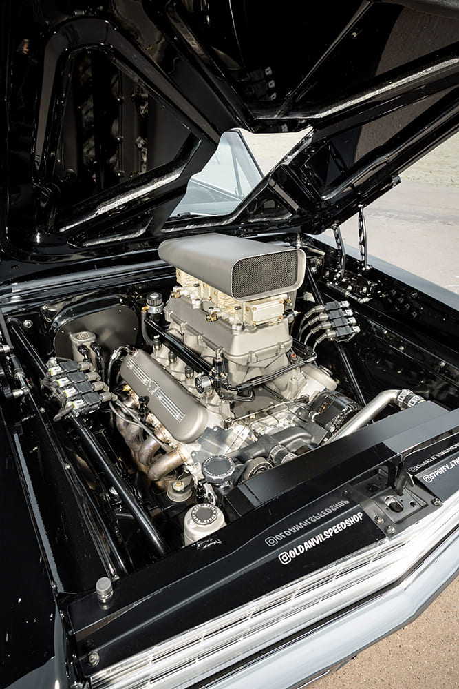 009 1967 Chevy Nova SS tunnel ram dual carb polished bay custom fab