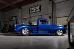 01 1941 Willys Pickup custom Veazie Bros build deep blue paint with polished drag wheels and slammed stance