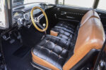 011 1955 Chevy Gasser interior black and tan bench seat with gold wood steering wheel