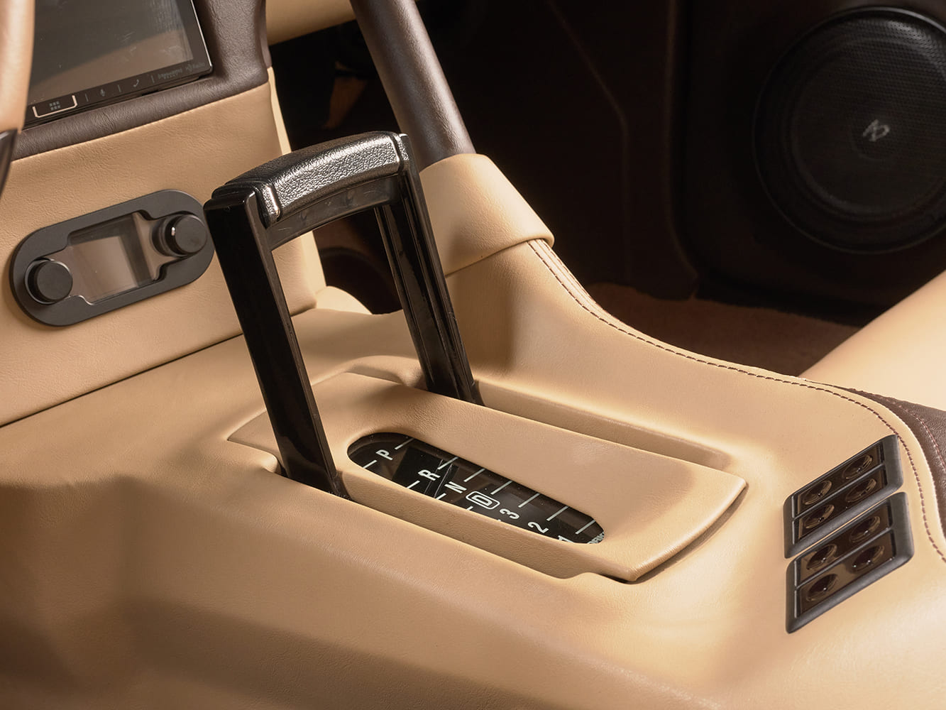 014 1969 camaro B&M ratchet shifter custom console push button window switches