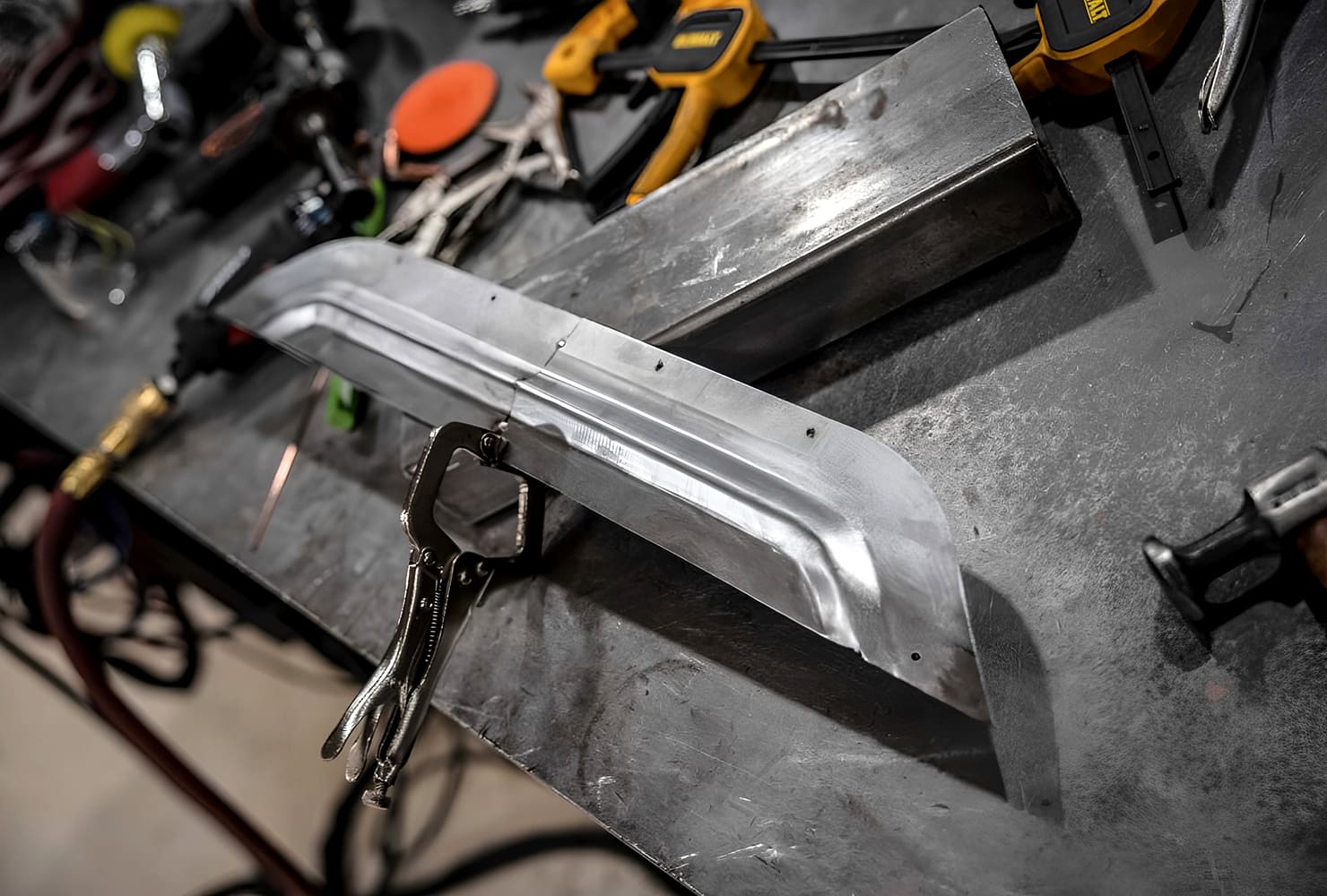 016 1968 Camaro rear exit panel clamped for shape and final fitment test