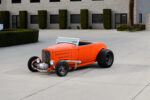 02 1932 Ford Roadster orange side pipe headers staggered wheels traditional hot rod