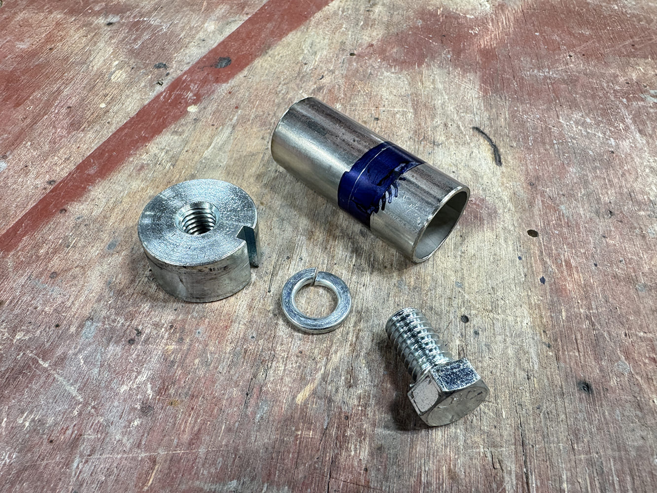 09 chevy c10 stake pocket machined bung bolt washer assembly detail