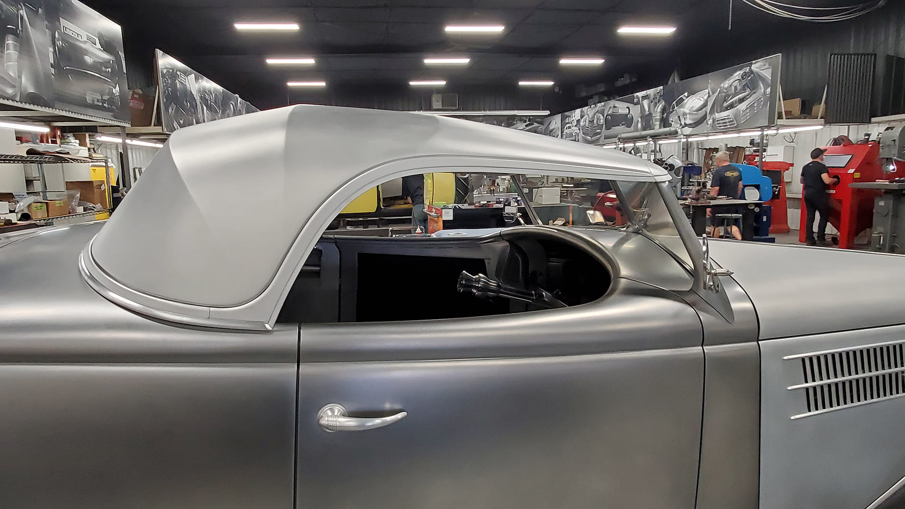 10 1936 Ford Roadster custom roof finished in bare metal smooth curvature handmade hot rod roof