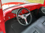 10 1955 chevy truck interior bench seat black leather billet wheel red dash