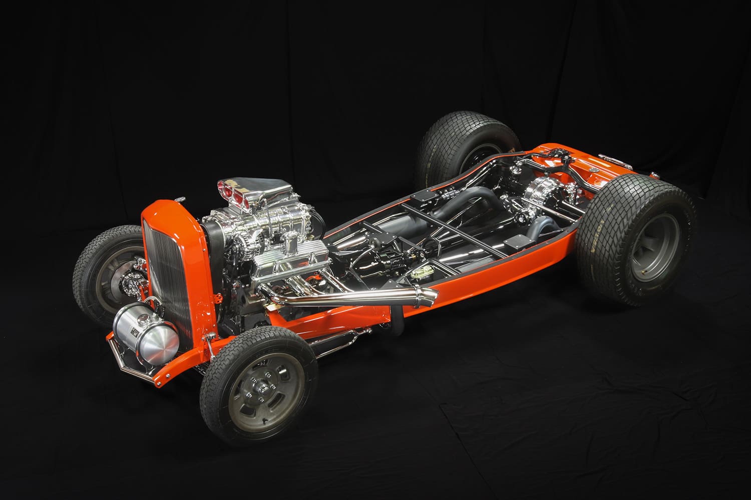 11 1932 Ford Roadster chassis blown V8 Weiand intake coated headers So Cal frame custom suspension