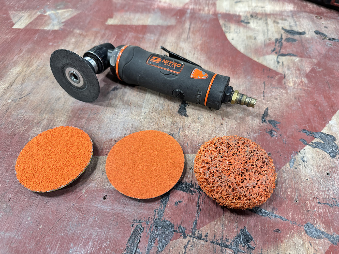 14 chevy c10 stake pocket surface prep disc set with astro die grinder