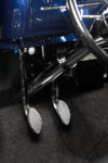15 1941 Willys Pickup close up billet pedals and column drop polished finish with loop carpet