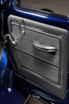 18 1941 Willys Pickup door panel detail black vinyl insert chrome handles and stitched edge